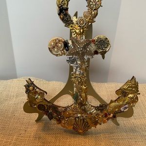 Anchor . Art Deco Nautical  Theme Jewelry Handmade.